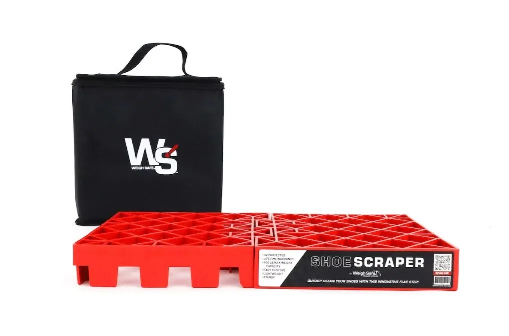 WSFS – WEIGH SAFE Boot Brush, Grid Surface Portable Orange Plastic With Carrying Case